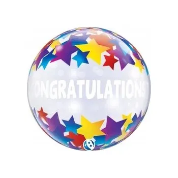 Balónek Fóliový balónek Takara BUBBLE BALLOON Gratulace Hvězdy, 56 cm