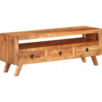 Televizní stolek TV stolek z masivního akáciového dřeva, 110 x 30 x 40 cm
