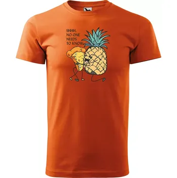Pánské tričko Sablio Tričko s potiskem Pineapple with pizza - oranžové 2XL