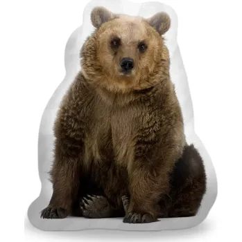 Polštář Sablio 3D polštář ve tvaru Hnědý medvěd