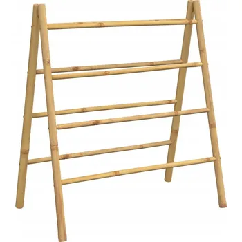 Držák na ručník Dvojitý bambusový žebřík na ručníky se 4 příčkami, 90 x 50 x 100 cm