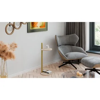 Toaletní stolek Nábytek PEGAS s.r.o. Pomocný stolek Claro kulatý průměr 30 cm - různé barvy na výběr - Dub Sonoma, Zlatý