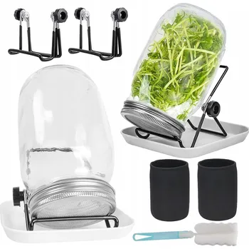 Nádoba na klíčení NAKLIČOVACÍ NÁDOBA SKLENĚNÁ KLÍČÍCÍ NÁDOBA ŠIROKOHRDLÁ SKLENICE 2ks