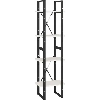 Knihovna Regál na knihy industriální, masivní borové dřevo, 40x30x140 cm, bílý