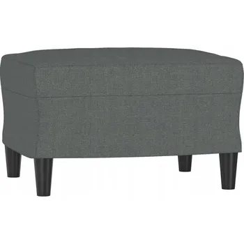 Taburet Podnožka z látky a překližky, tmavě šedá, 60x50x41 cm