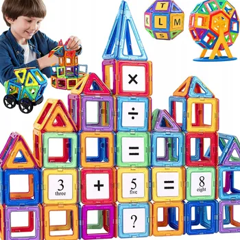 ostatní stavebnice VELKÉ Magnetické 3D Stavebnice Stavebnice Magnetic Tiles 120 dílků Vzdělávací