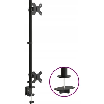 Držák monitoru Nastavitelný stojan na dva monitory, černý, ocel, VESA 75x75/100x100 mm, výška 8 cm