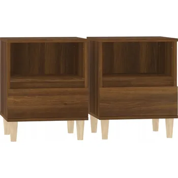 Noční stolek Noční stolek z materiálu na bázi dřeva, hnědý dub, 40x35x50 cm
