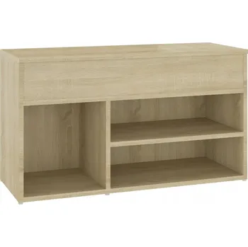 Botník Lavice na boty s policemi a úložným prostorem, dub sonoma, 80x30x45 cm