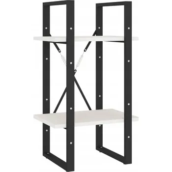 Knihovna Regál na knihy industriální, bílý, masivní borovicové dřevo, 40x30x70 cm