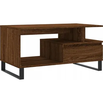 Konferenční stolek Konferenční stolek z materiálu imitujícího dřevo, hnědý dub, 90x49x45 cm, kov