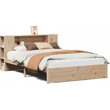 Postel Postel s regálem z masivního borovicového dřeva 229,5 x 126 x 82 cm