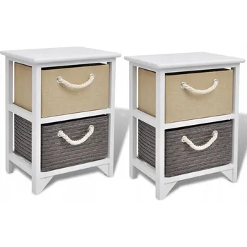 Noční stolek Dřevěné rustikální noční stolky se zásuvkami 35x27x48 cm