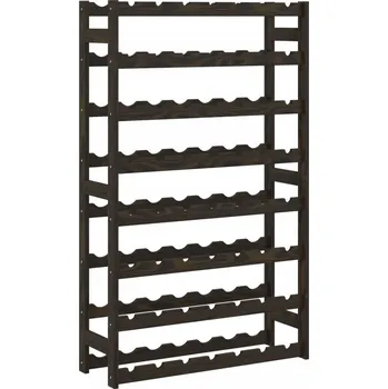 Stojan na víno Stojan na 56 lahví vína z masivního borovicového dřeva, černý, 72 x 25 x 118 cm