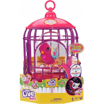 Zpívající ptáček v kleci Moose Toys Little Live Pets růžový