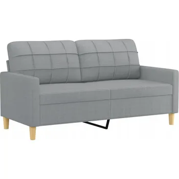 Pohovka Dvojmístná pohovka světle šedá, kov/látka, 158x77x80 cm