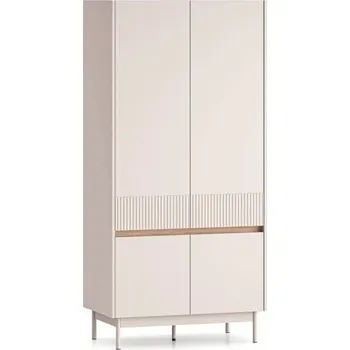 Šatní skříň SKŘÍŇ NALIA KONSIMO se čtyřmi dveřmi a kolejnicí, rýhovaná, 92x193x53cm