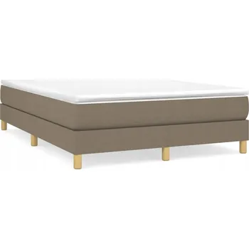 Postel Kontinentální postel s matrací a topperem, taupe/bílá, 203x140x25 cm