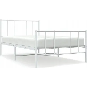 Postel Bílý kovový rám postele 196 x 105 x 90 cm s úložným prostorem