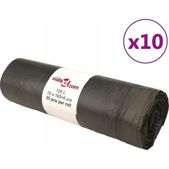 Pytle na odpadky Černé pytle na odpad LDPE se stahovací páskou, 70x111 cm, 30 μm, 120 l