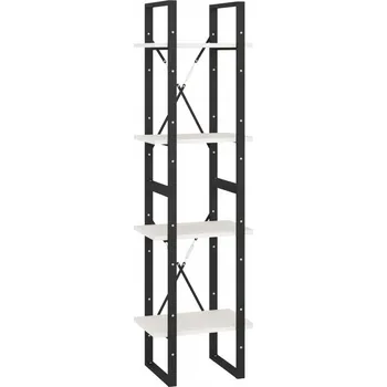 Knihovna Regál na knihy industriální, masivní borové dřevo, bílý, 40x30x140 cm