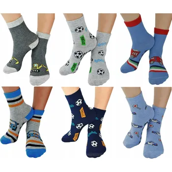 Pánské ponožky Ponožky Noviti protiskluzové bavlněné šedé modré 23-26 6 ks