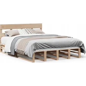 Postel Dřevěná borovicová postel 202x120x82 cm, neošetřená, bez matrace