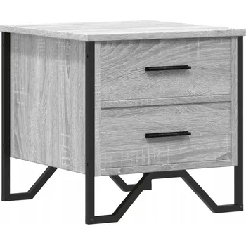 Noční stolek Noční stolek se dvěma zásuvkami, šedý dub sonoma, 40x41x40 cm