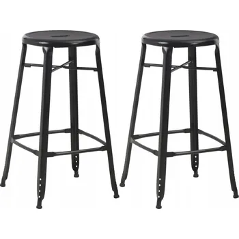 Barová židle Sada 2 barových stoliček z oceli s práškovým nástřikem, černá, 42x42x71 cm