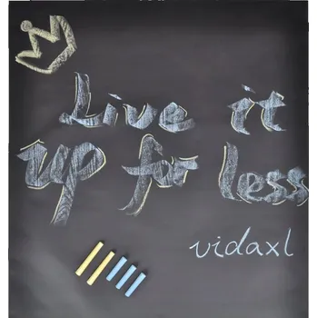 Kancelářský nábytek Samolepící Křídová Tabule PVC, Černá, 60x300 cm, 2 Role + 5 Kříd