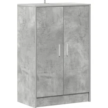 Botník Botník s dvířky, dřevěný materiál, šedá betonu, 6