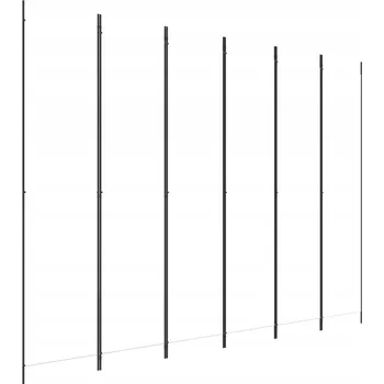 Paraván Paraván z tkaniny a železa, bílý, 300 x 220 cm, 6 panelů 46,5 x 198 cm