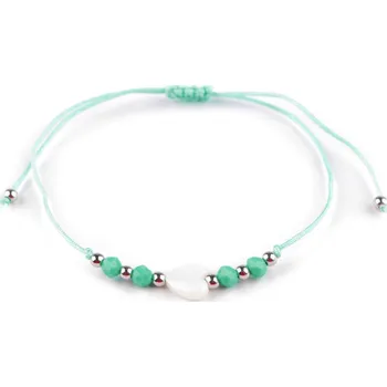 Náramek Náramek shamballa perleťové srdce, barva 8 mentolová