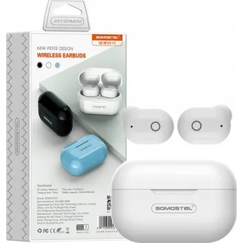 Sluchátka BLUETOOTH SLUCHÁTKA SOMOSTEL EARBUDS BÍLÁ J58 TWS