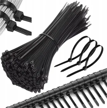 Organizace kabelů 100x STAHovací PÁSKY KABELOVÉ ZIP PÁSKY STAHOVACÍ PÁSKY ODOLNÉ PEVNÉ 6,0x270 ČERNÉ
