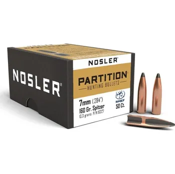 Příslušenství pro sportovní střelbu Střely Nosler Partition 7mm, dia .284, 160grs (50 ks)