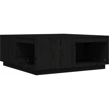 Konferenční stolek Konferenční stolek z masivního borovicového dřeva, černý, 100x101x40,5 cm