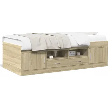 Postel Dvojlůžková postel G02V 100x200 dekor dřeva dub sonoma