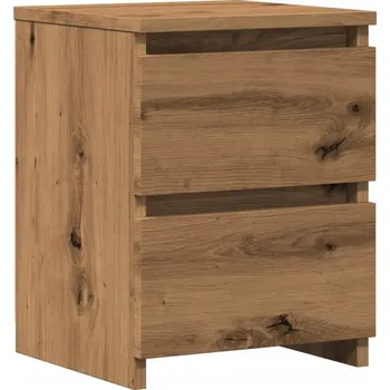 Noční stolek Industriální noční stolek z materiálu na bázi dřeva, dub artisan, 30x30x