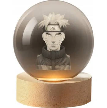 Lampička 3D LED Noční Lampa Naruto Anime skleněná koule busta Dárek