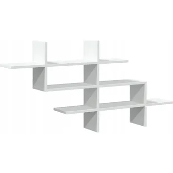 police Nástěnná police z dřevotřísky, bílá, 124,5x18x60,5 cm