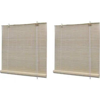 Prostěradlo Bambusové rolety propouštějící světlo, přírodní barva, 120 x 160 cm, 2 ks