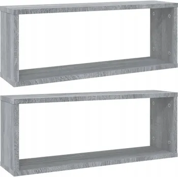 Obraz Závěsné police kostky, dřevotříska, šedý dub sonoma, 60x15x23 cm