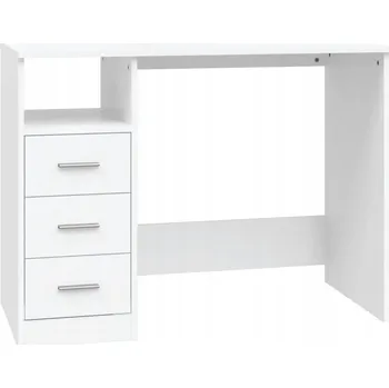 Psací stůl Moderní psací stůl se zásuvkami a policí, bílý, 102 x 50 x 76 cm
