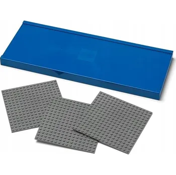 Stavebnice LEGO LEGO ZÁVĚSNÁ POLICE NA ZEĎ SE 3 STAVEBNÍMI PODLOŽKAMI MODRÁ 40130801