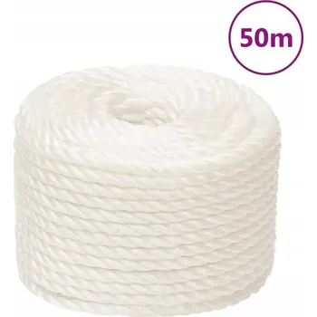 Železářství Polypropylenové lano stáčené, UV odolné, bílé, 24 mm, 50 m, nosnost 3600 kg