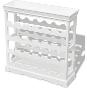 Stojan na víno Stojan na 24 lahví vína, bílý, MDF a jedlové dřevo, 70x22,5x70,5 cm