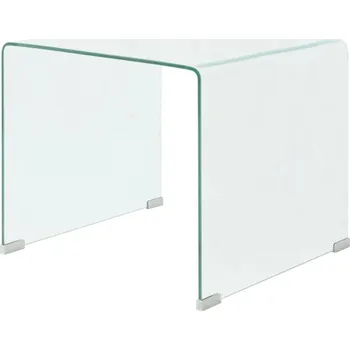 Konferenční stolek Multifunkční stolek z tvrzeného skla, 49,5x50x45 cm, čirý