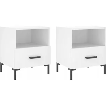 Noční stolek Noční stolek z dřevotřísky, bílý, 40x35x47,5 cm