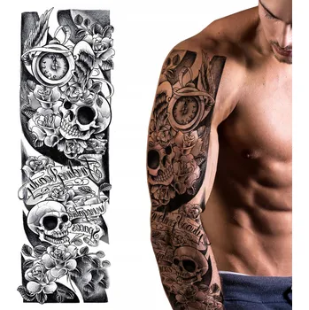 Odstranitelné tetování Smyvatelné dočasné tetování - vodní rukáv LEBKA